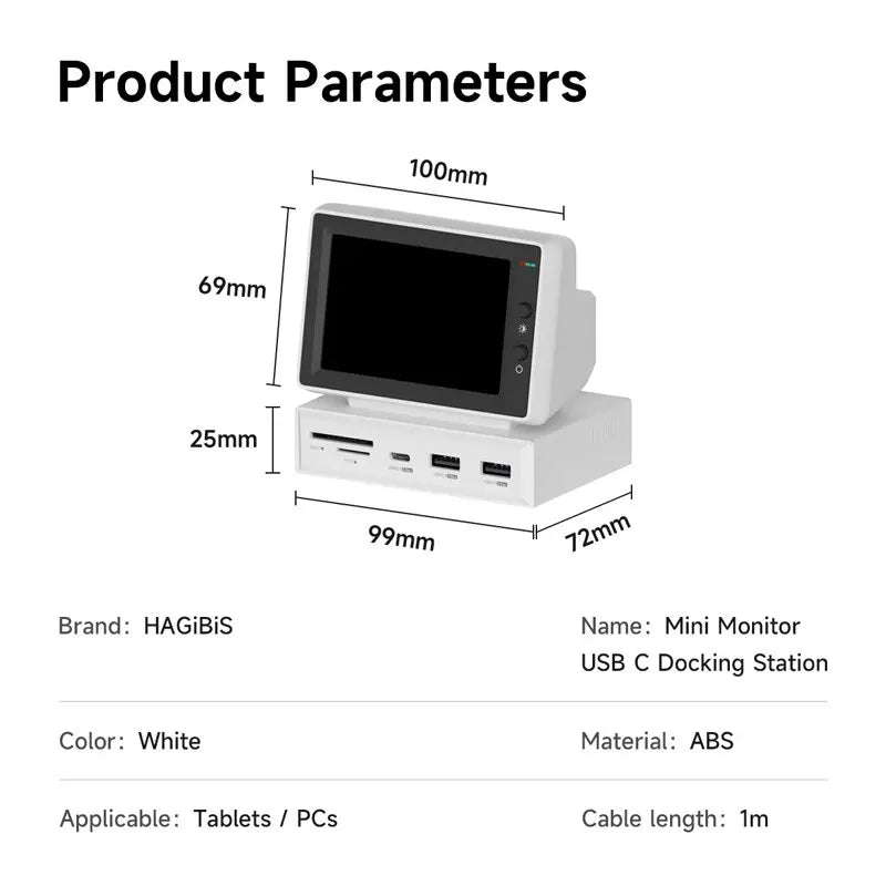 🖥 3.5" IPS Mini Monitor ⚙️ with USB-C Hub – AIDA64 Sub Display for PC & Mac 💡