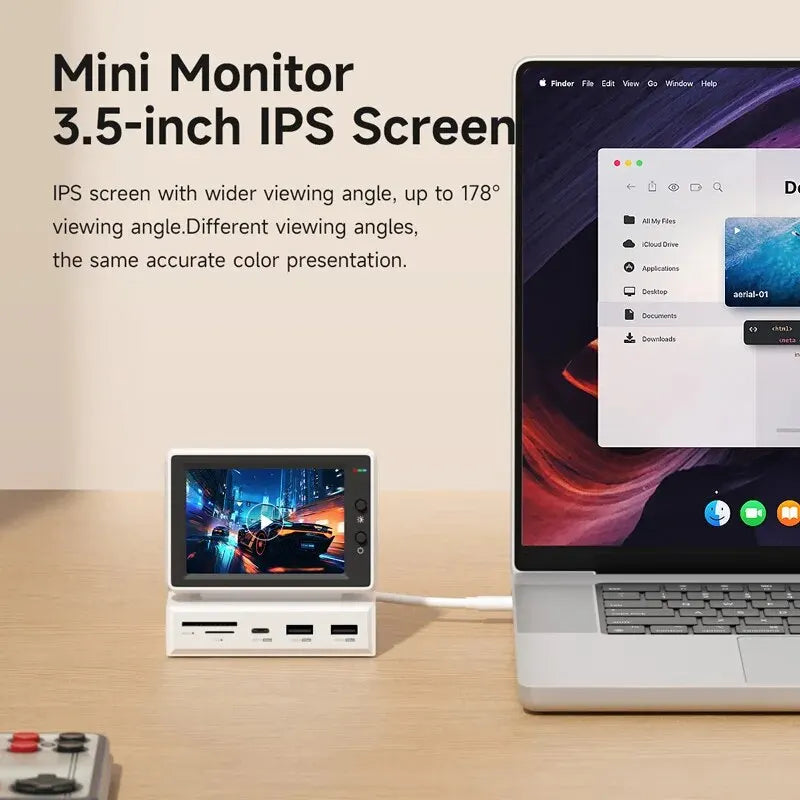🖥 3.5" IPS Mini Monitor ⚙️ with USB-C Hub – AIDA64 Sub Display for PC & Mac 💡